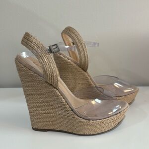 Schutz transparent wedge heels